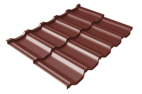 Металлочерепица модульная Квинта Uno Grand Line c 3D резом 0,5 Satin RAL 3009 оксидно-красный купить в Димитровграде