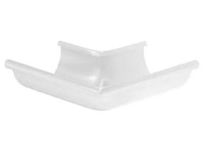 Водосток Aquasistem, система 125x90 - Угол желоба, наружный 90° RAL 9003 Белый