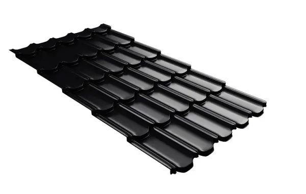 Металлочерепица квинта плюс с 3D резом 0,5 Satin RAL 9005 черный купить в Димитровграде