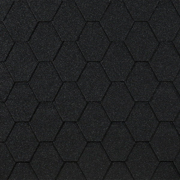 Гибкая черепица EURASIA Docke, Коллекция ШЕСТИГРАННИК Чёрный купить в Димитровграде