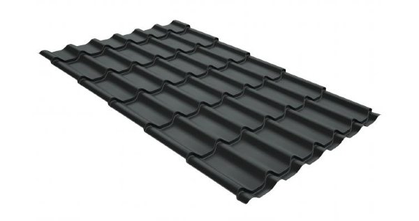 Металлочерепица классик GL 0,5 GreenCoat Pural Matt RR 23 темно-серый (RAL 7024 мокрый асфальт) купить в Димитровграде