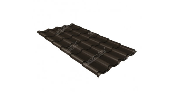 Металлочерепица камея GL 0,5 GreenCoat Pural RR 32 темно-коричневый (RAL 8019 серо-коричневый) купить в Димитровграде