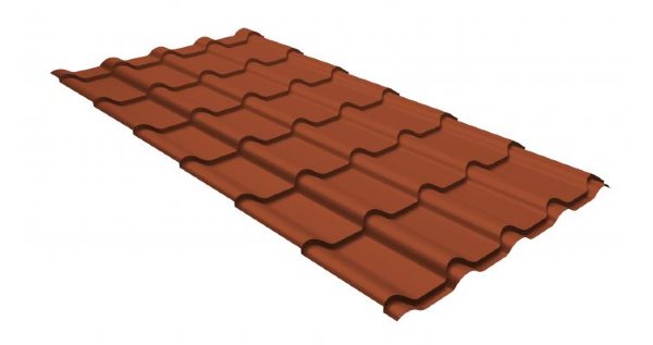 Металлочерепица камея GL 0,5 GreenCoat Pural RR 750 кирпично-красный (RAL 8004 терракота) купить в Димитровграде