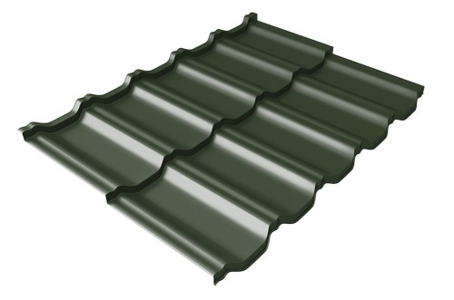 Металлочерепица модульная Квинта Uno Grand Line c 3D резом 0,5 GreenСoat Pural RR 11 темно-зеленый (RAL 6020 хромовая зелень) купить в Димитровграде
