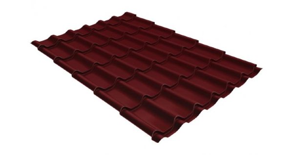 Металлочерепица классик GL 0,5 Velur20 RAL 3005 красное вино купить в Димитровграде
