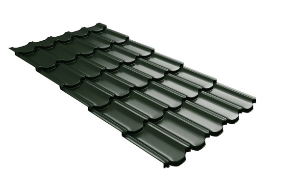 Металлочерепица квинта плюс с 3D резом 0,5 GreenСoat Pural RR 11 темно-зеленый (RAL 6020 хромовая зелень) купить в Димитровграде