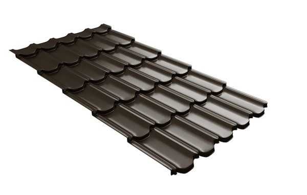 Металлочерепица квинта плюс с 3D резом 0,5 GreenСoat Pural RR 32 темно-коричневый (RAL 8019 серо-коричневый) купить в Димитровграде