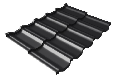 Металлочерепица модульная Квинта Uno Grand Line c 3D резом 0,5 Satin Мatt RAL 9005 черный купить в Димитровграде