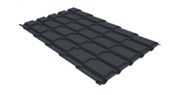 Металлочерепица GL квадро профи 0,5 GreenCoat Pural RR 23 темно-серый (RAL 7024) мокрый асфальт купить в Димитровграде