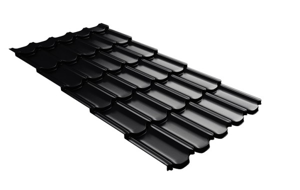 Металлочерепица квинта плюс с 3D резом 0,5 Satin RAL 9005 черный купить в Димитровграде