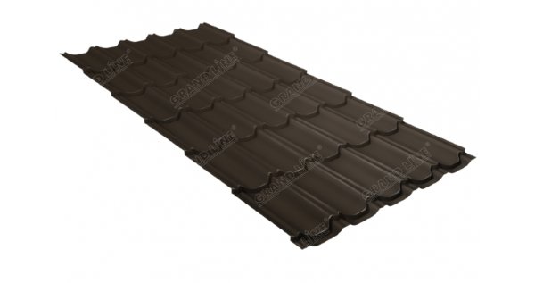 Металлочерепица квинта плюс 0,5 GreenCoat Pural Matt RR 32 темно-коричневый (RAL 8019 серо-коричневый) купить в Димитровграде